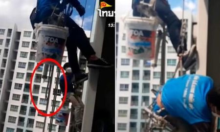 Video viral: una mujer cortó la soga de seguridad que sostenía a dos pintores a 26 pisos de altura. Video viral: una mujer cortó la soga de seguridad que sostenía a dos pintores a 26 pisos de altura.