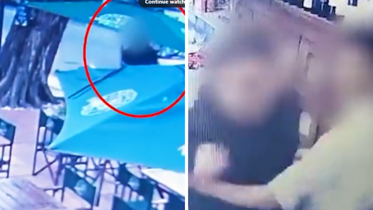 Video impactante: borracho descontrolado amenazó a un mozo y se fugó sin pagar