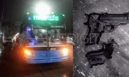 Además de un cuchillo, el delincuente amenazó al chofer del colectivo con una réplica de arma de fuego. Además de un cuchillo, el delincuente amenazó al chofer del colectivo con una réplica de arma de fuego.