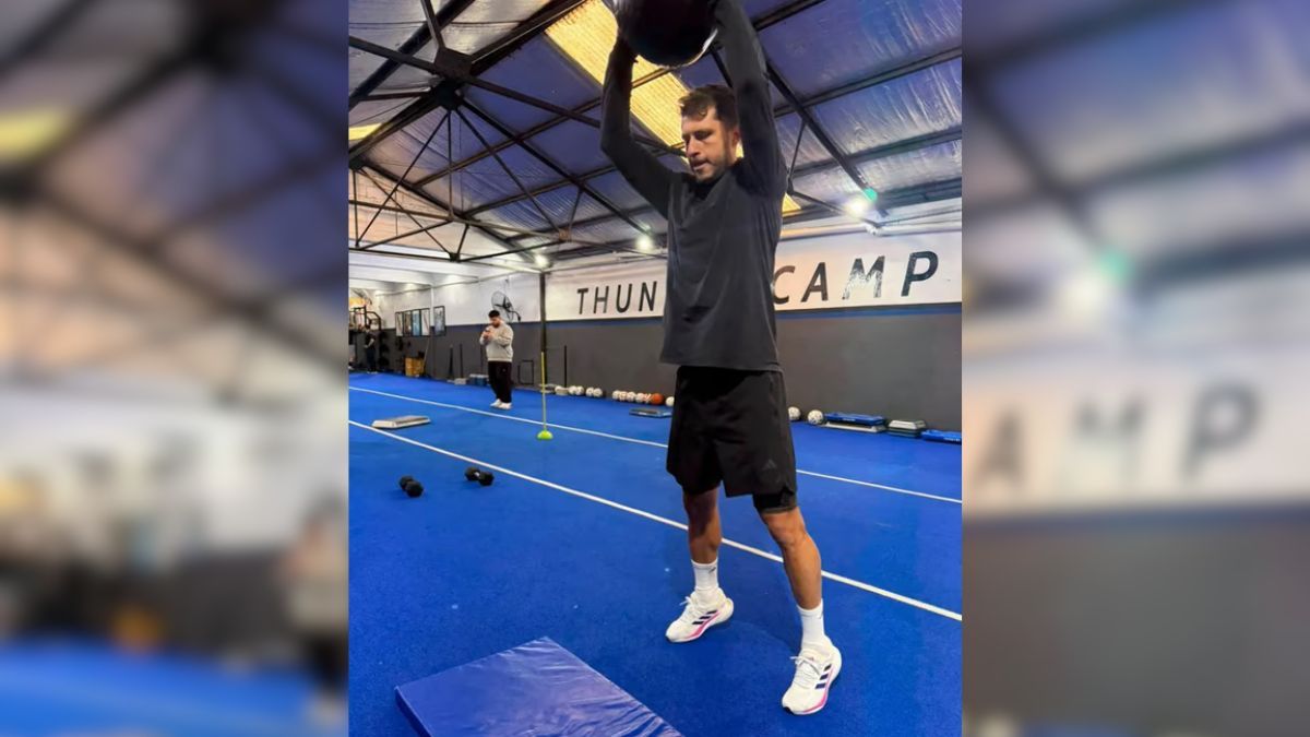 Guido Rodríguez se entrena por su cuenta mientras aguarda el llamado para jugar el Mundial 2026. Guido Rodríguez se entrena por su cuenta mientras aguarda el llamado para jugar el Mundial 2026.