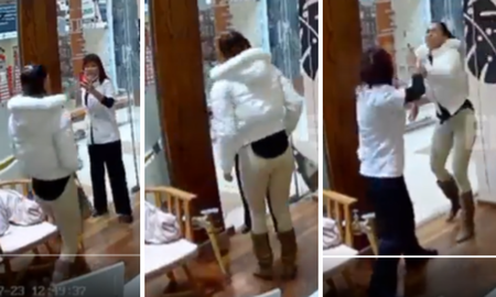 fue a la estetica, no le gusto el servicio y agredio a la empleada: el video del ataque fue a la estetica, no le gusto el servicio y agredio a la empleada: el video del ataque
