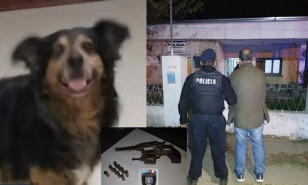 El perro Manchita junto al vecino que quedó detenido en Santo Tomé El perro Manchita junto al vecino que quedó detenido en Santo Tomé