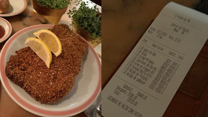 Fue a El Preferido de Palermo, pidió milanesa, canelones y mostró el ticket final