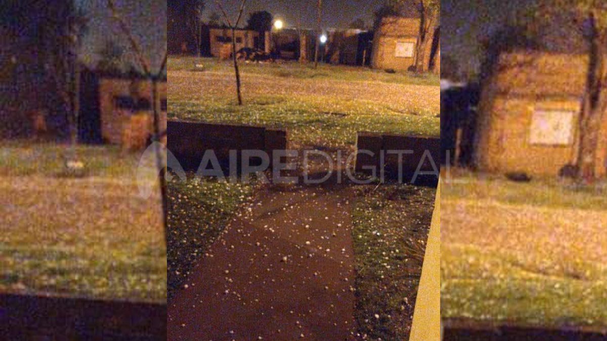 Granizo en la localidad de Nelson.