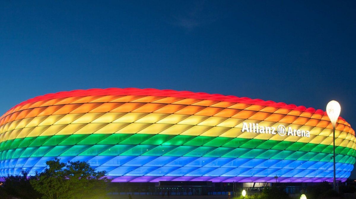 Uefa rechazó que Alemania ilumine el Allianz Arena con los colores de la bandera Lgbtiq+.