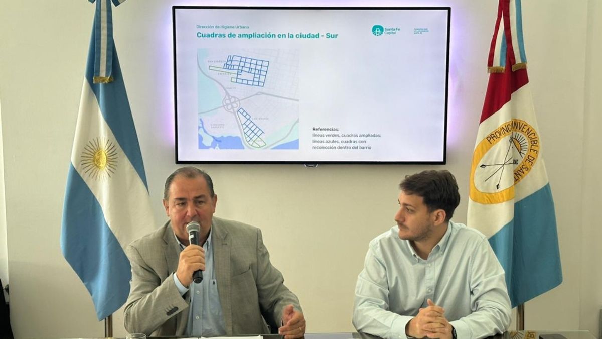 Juan Pablo Poletti, intendente de Santa Fe y Guillermo Ferrero, secretario de Gestión Urbana, anunciaron la ampliación del servicio de recolección de residuos.