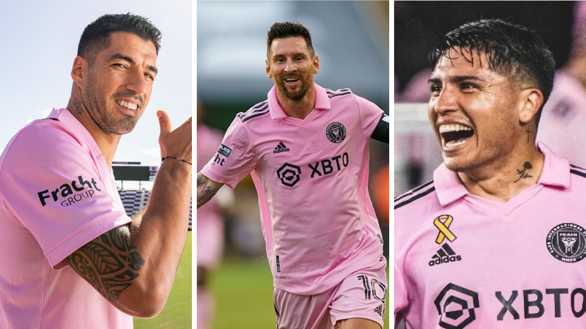 Lionel Messi, Luis Suárez y Facundo Farías juntos en Inter Miami. Lionel Messi, Luis Suárez y Facundo Farías juntos en Inter Miami.