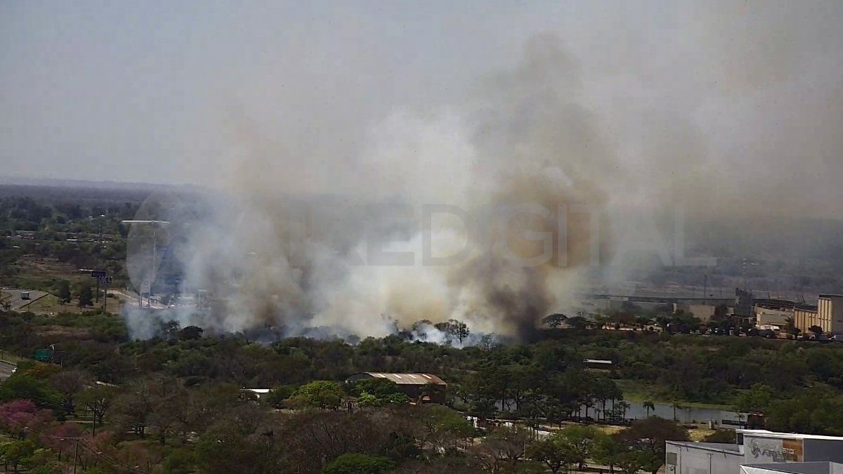 Así se ve el fuego desde una de las cámaras de AIRE.&nbsp;