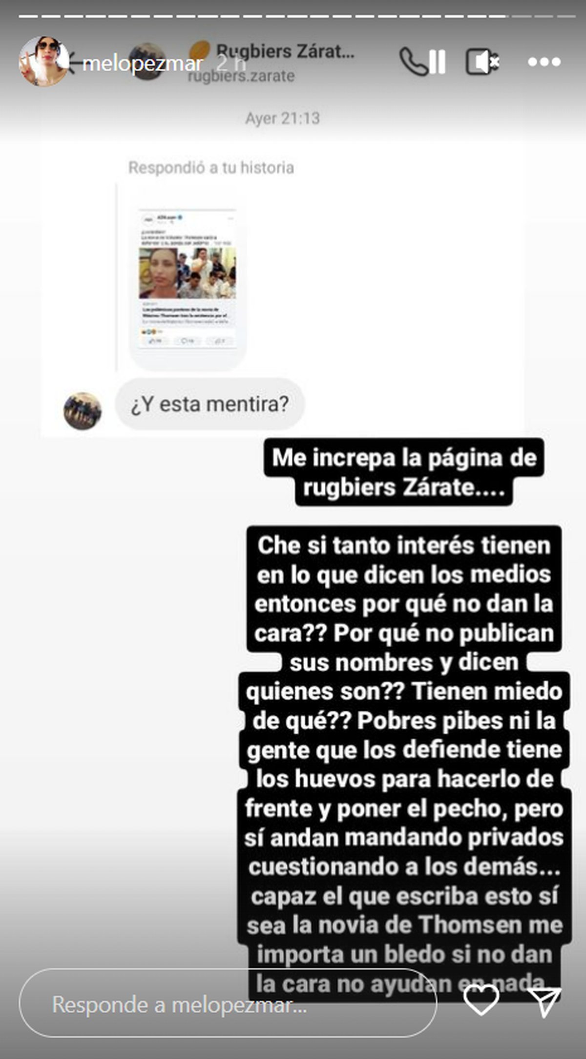 Los posteos de la joven a la que confundieron como la novia de Máximo Thomsen.