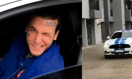 Alex Caniggia quiso alardear su Mustang Alex Caniggia quiso alardear su Mustang