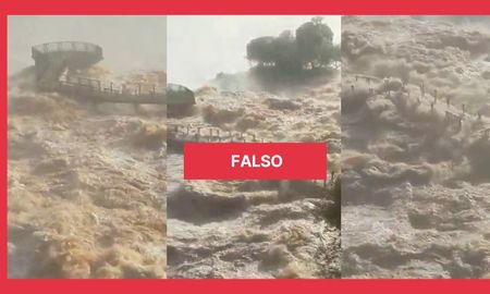 Circula un video donde el río Iguazú sobrepasa pasarelas en Cataratas, pero es de 2014 y ya circuló en 2022. Todos los accesos al Parque Nacional están habilitados. Circula un video donde el río Iguazú sobrepasa pasarelas en Cataratas, pero es de 2014 y ya circuló en 2022. Todos los accesos al Parque Nacional están habilitados.