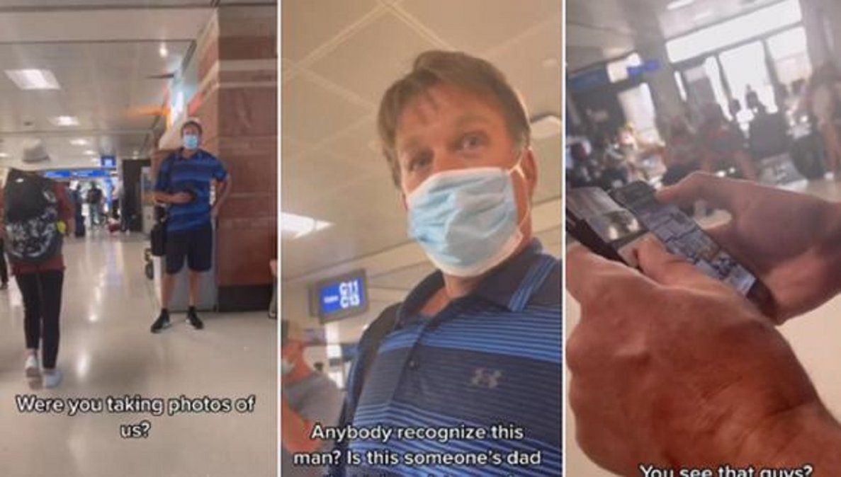 Video viral: un joven encaró a hombre que le estaba tomando fotos a escondidas.
