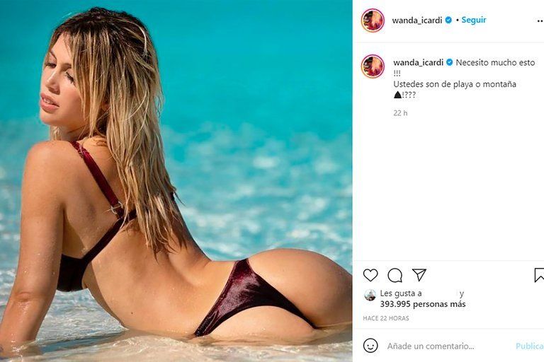 La foto que subió Wanda Nara a sus redes sociales.