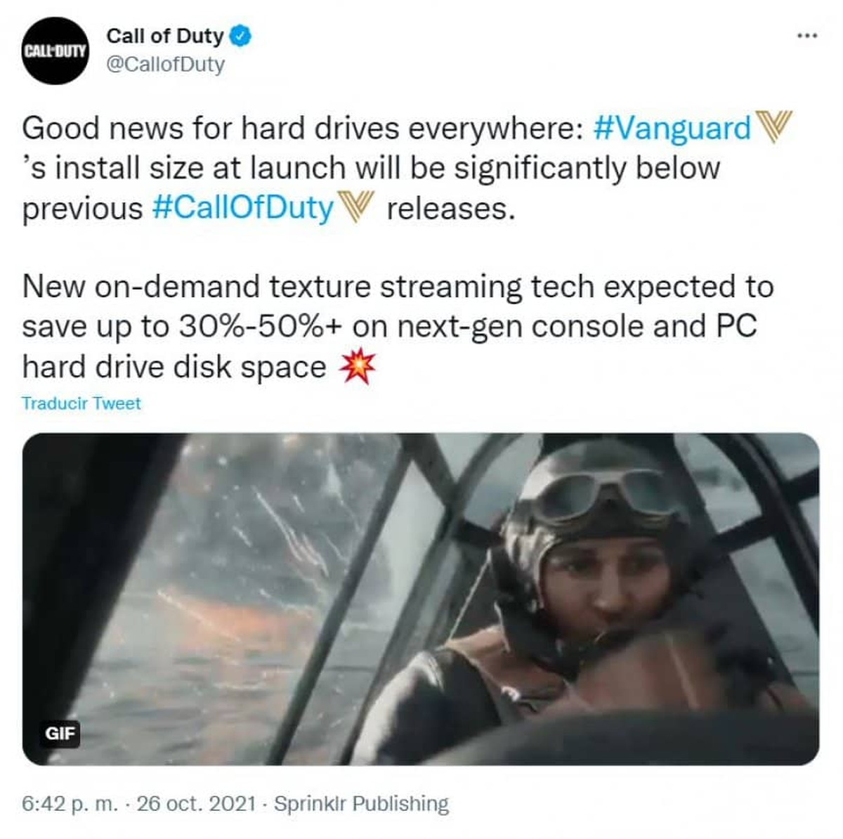 Call of Duty Vanguard ocupar&aacute; menos espacio.