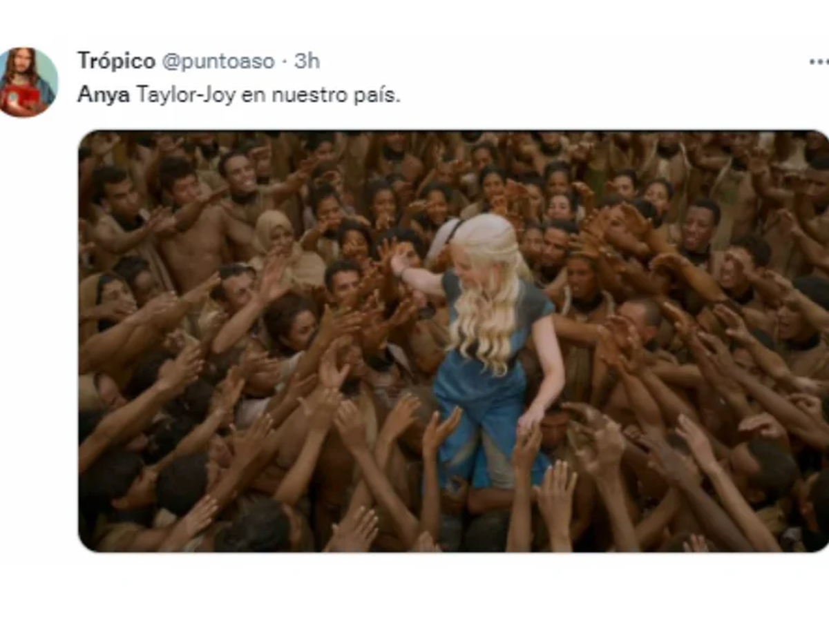 Los memes de la visita de Anya Taylor-Joy a la Argentina.