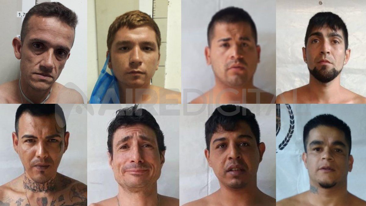 Los ocho presos que se fugaron de la cárcel de Piñero este domingo.&nbsp;