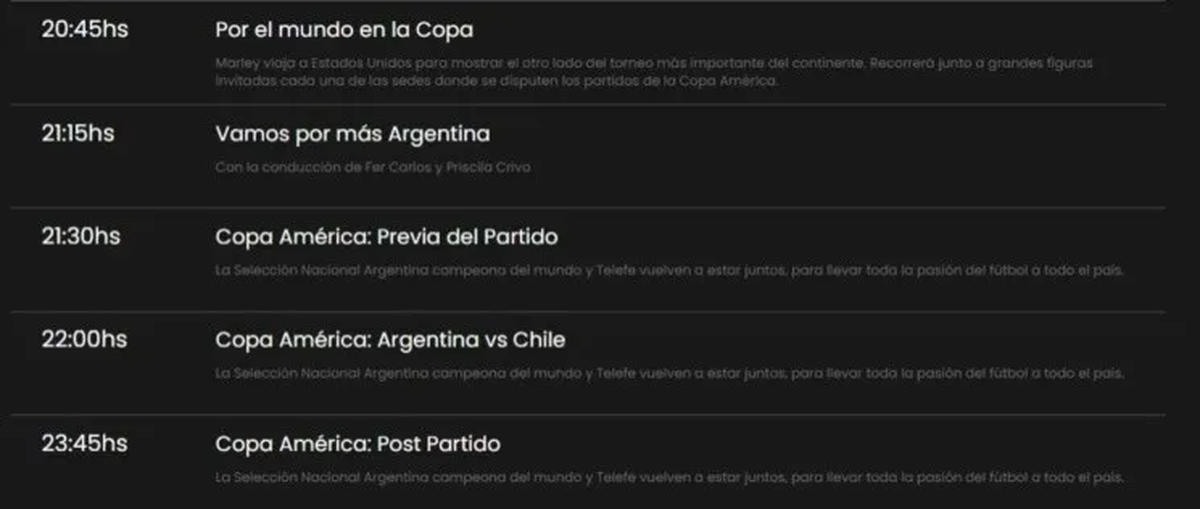 La programación de Telefe este martes 25 de junio. La programación de Telefe este martes 25 de junio. 