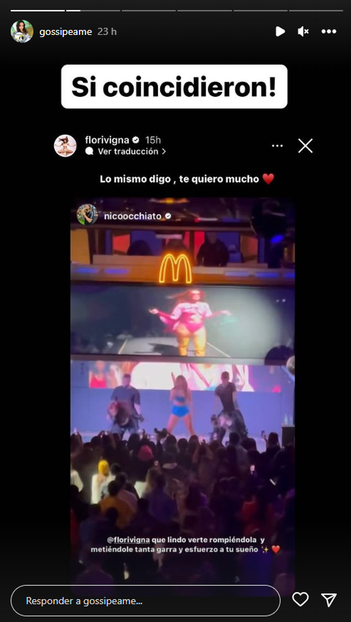 Nico Occhaito fue a ver un show musical de Flor Vigna en Bariloche. Nico Occhaito fue a ver un show musical de Flor Vigna en Bariloche.