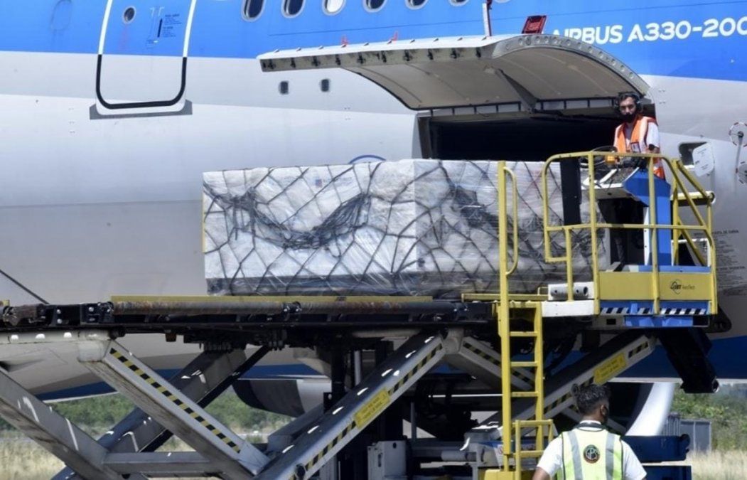 Con un cargamento de 739.440 dosis de Pfizer que llegó el jueves al Aeropuerto Internacional de Ezeiza