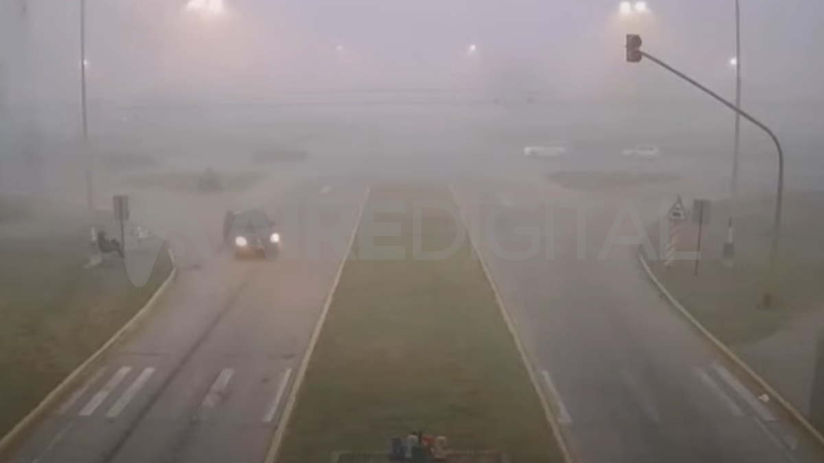 Así se veía el ingreso de ruta 11 al Parque Industrial de Sauce Viejo