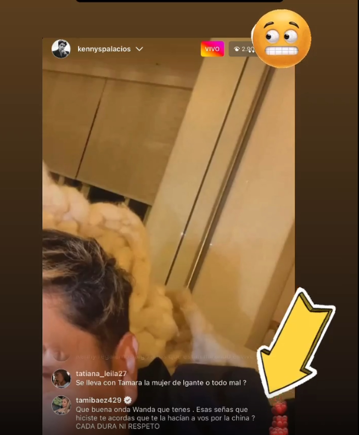 La captura del vivo en el que intervino Tamara Báez. (Foto: Instagram / gossipeame)