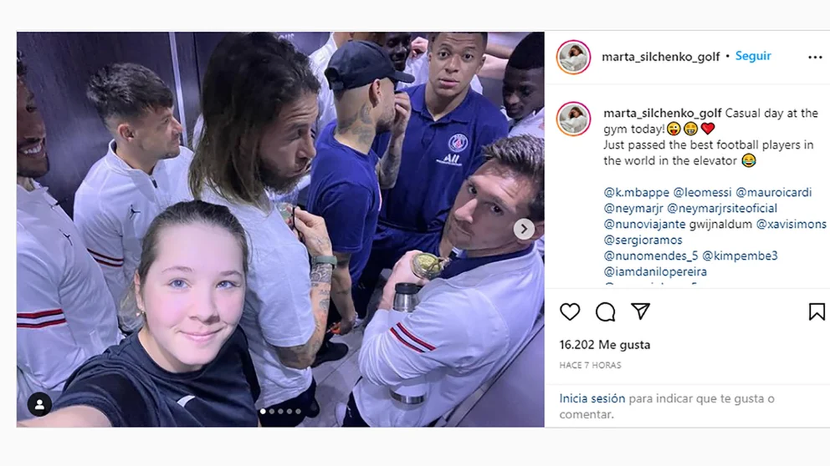 El posteo de la golfista rusa y la felicidad de cruzarse con los futbolsitas del PSG