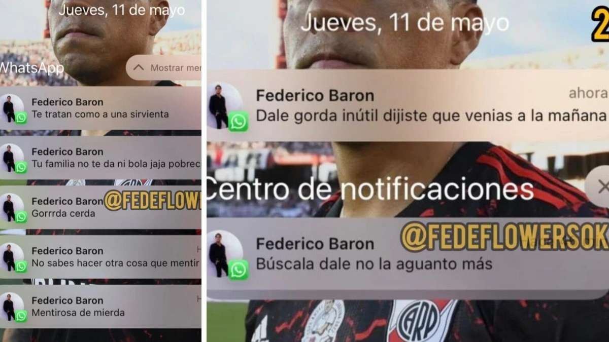 Los chats de Federico Barón maltratando a la madre de su hija y negándose a ver a la menor. Los chats de Federico Barón maltratando a la madre de su hija y negándose a ver a la menor.