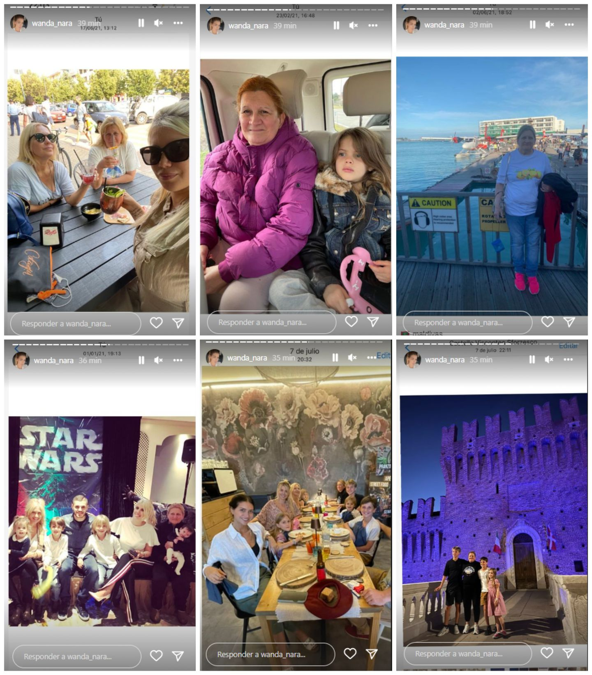 Fotos publicadas en el Instagram de Wanda Nara donde aparece su ex empleada.