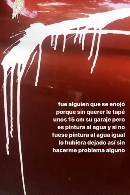 Pintura al auto de la hija de Ricardo Darín