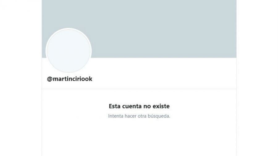 La cuenta de Martín Cirio no existe
