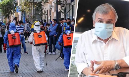 A la izquierda: desinfectan las calles en Catamarca; a la izquierda, el gobernador de Jujuy, Gerardo Morales. A la izquierda: desinfectan las calles en Catamarca; a la izquierda, el gobernador de Jujuy, Gerardo Morales.