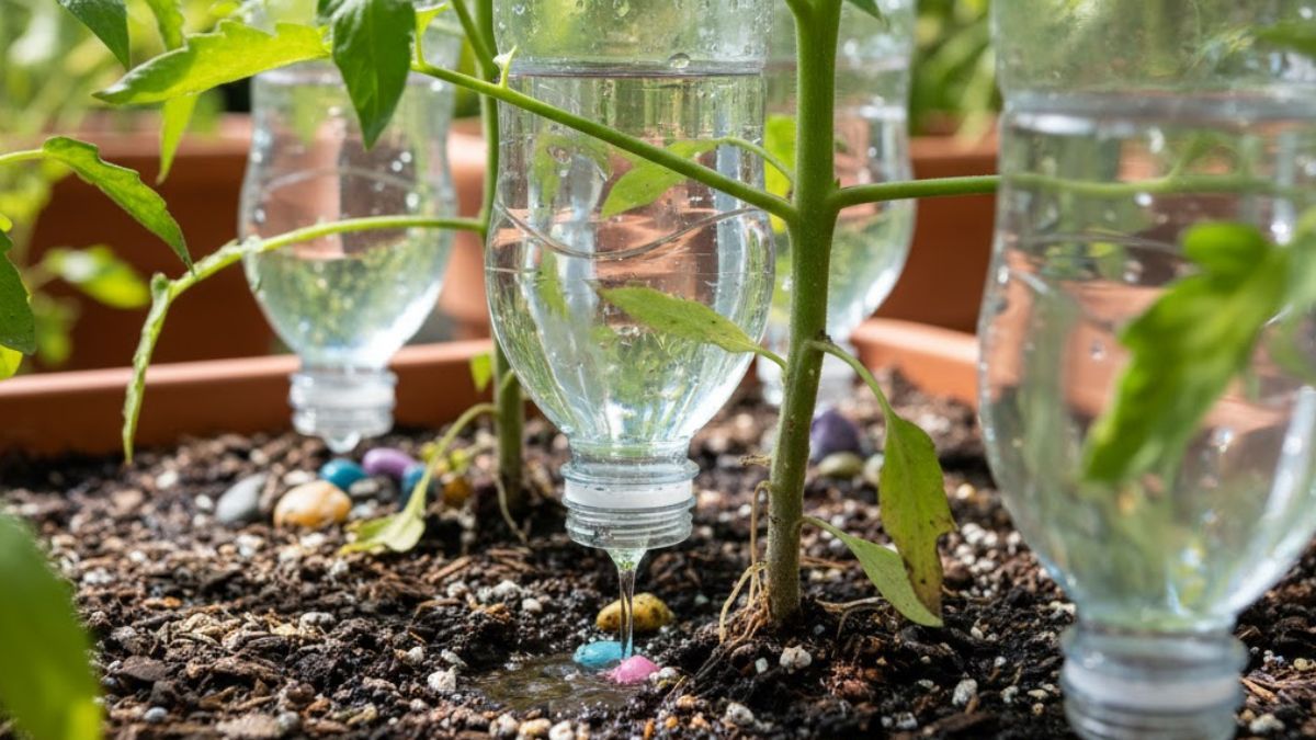 Plantas invertidas en una maceta. Plantas invertidas en una maceta.