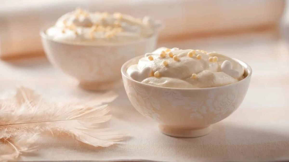 Mousse de chocolate blanco