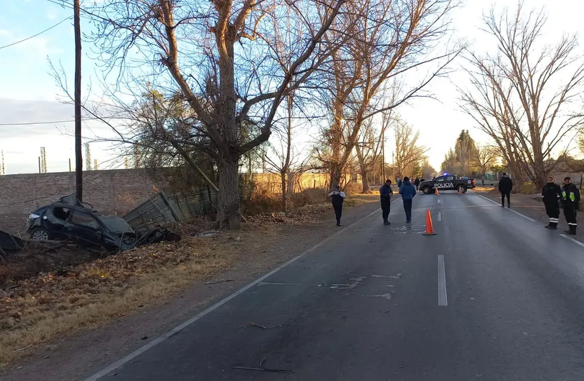 Dos personas murieron tras chocar en solitario en Mendoza.