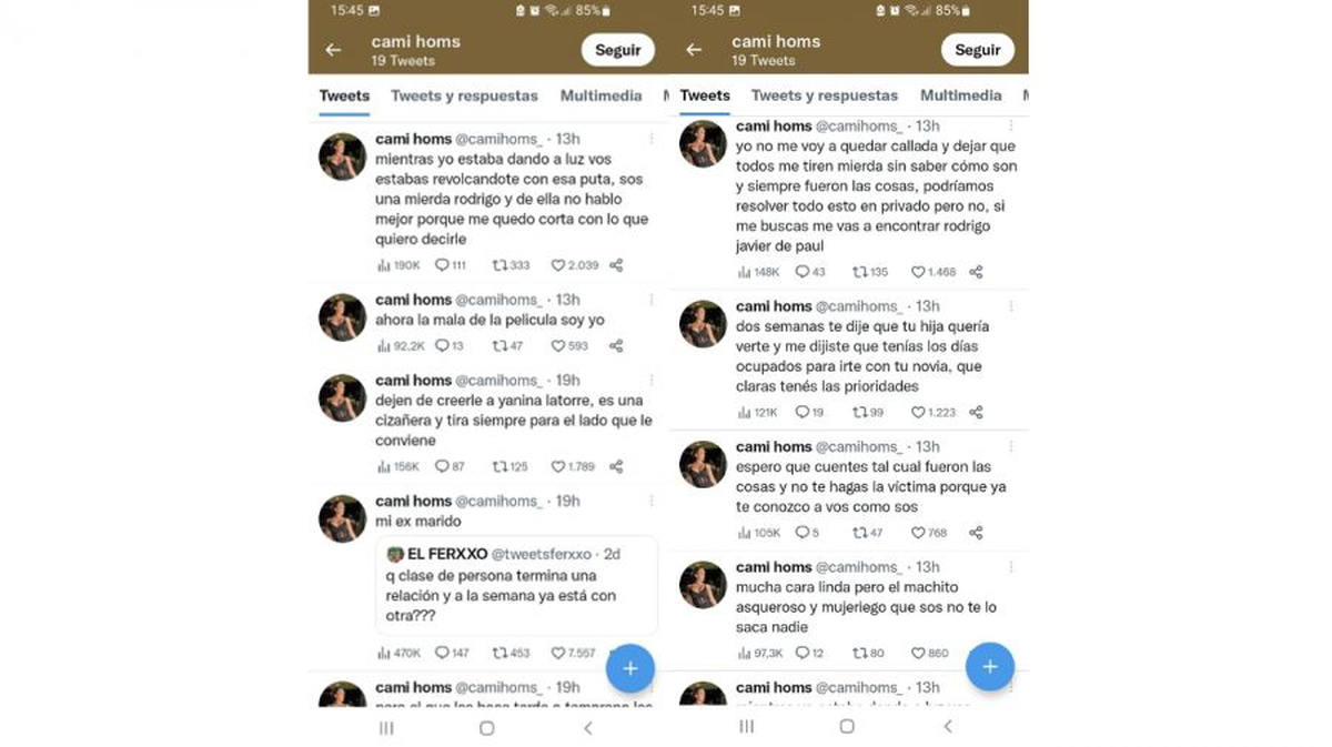 La cuenta de Camila Homs fue hackeada.