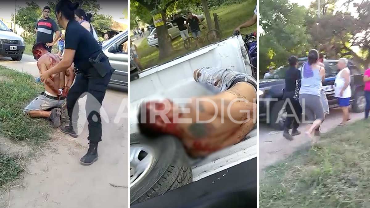 Impactante video: disparó al aire en un partido de fútbol infantil y lo lincharon a piñas y patadas