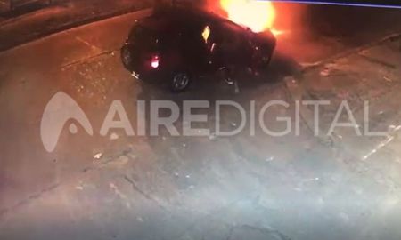 Captura del video - Incendio de la camioneta Captura del video - Incendio de la camioneta