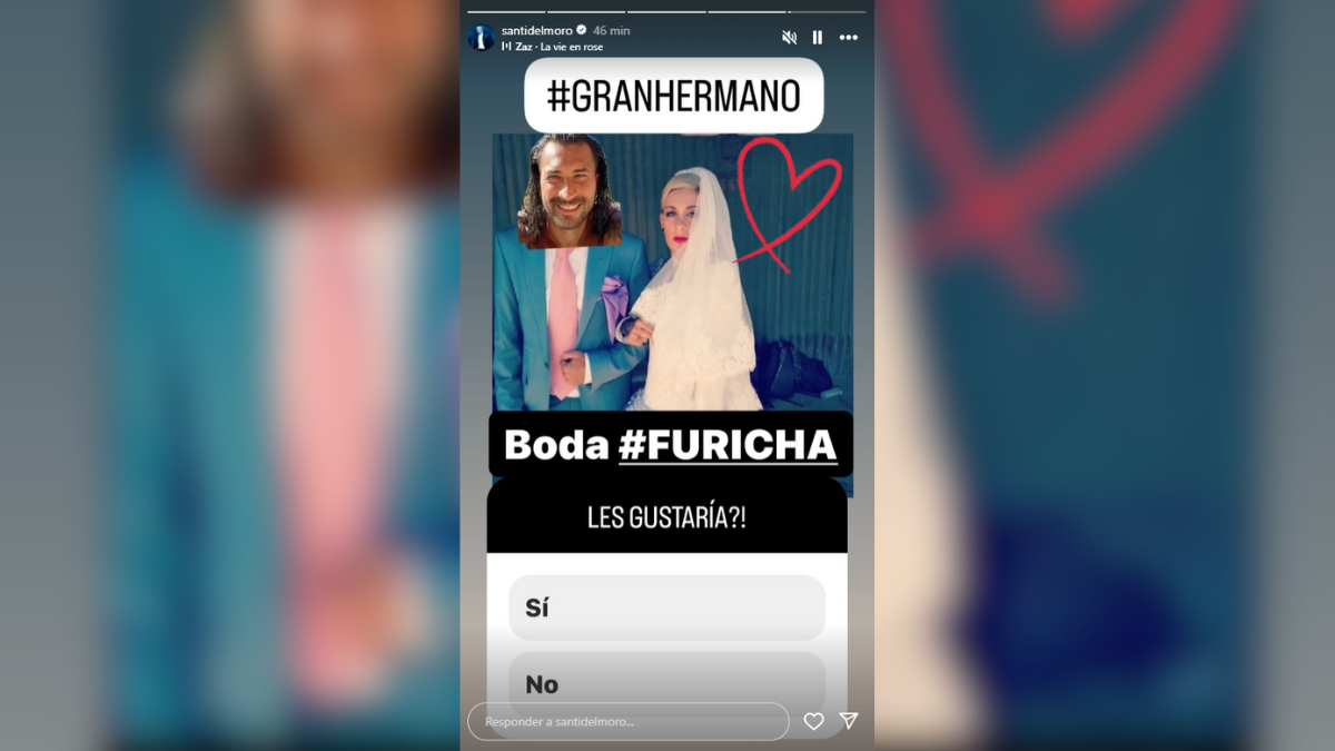 Santiago del Moro anticipó que podría haber una boda de Furia Scaglione y Licha Navarro en Gran Hermano. Santiago del Moro anticipó que podría haber una boda de Furia Scaglione y Licha Navarro en Gran Hermano.