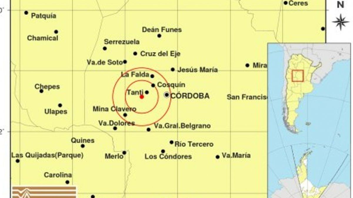 Córdoba: se registró un sismo de magnitud 2.9 que hizo temblar a varias localidades