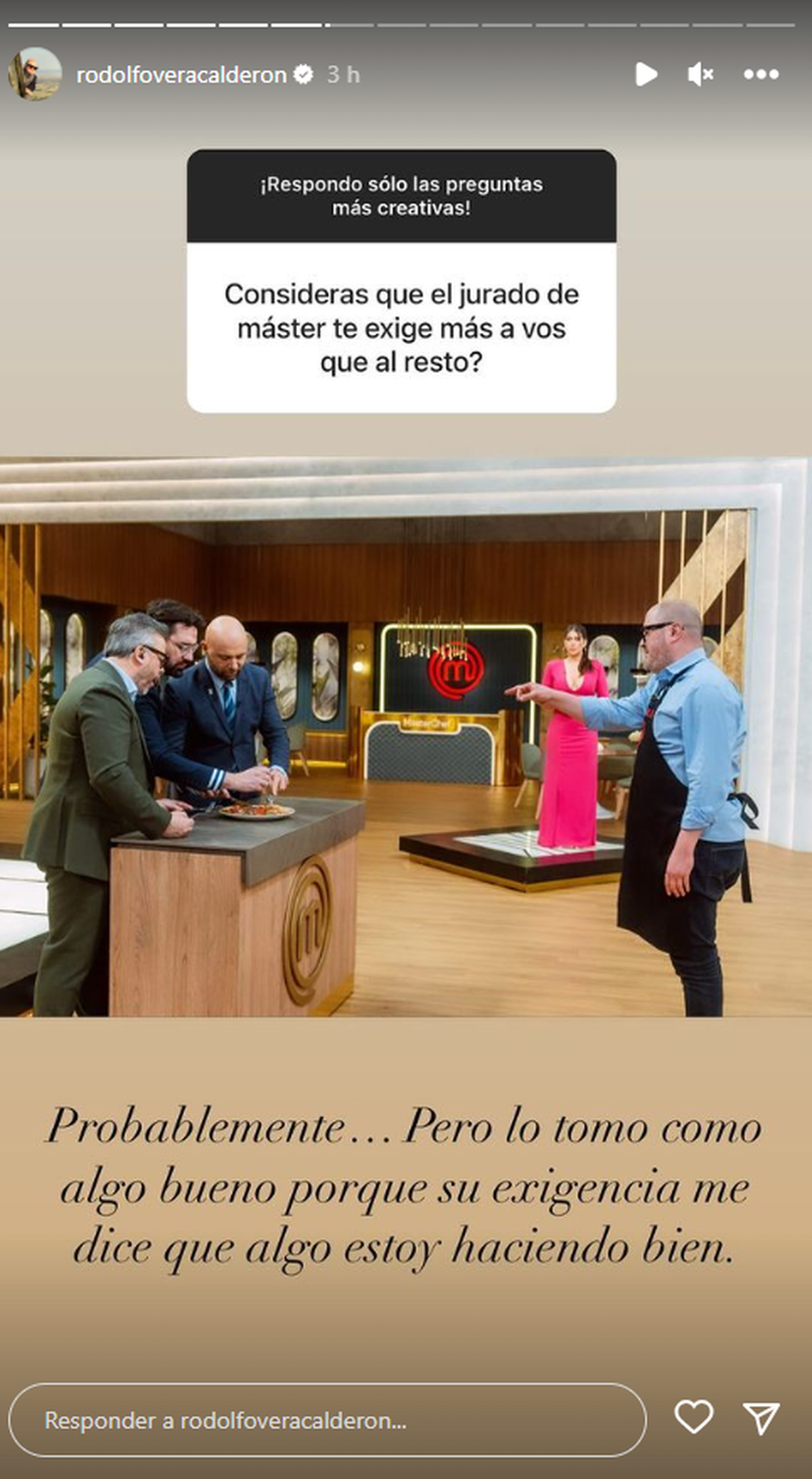 Rodolfo y su opinión sobre el jurado de MasterChef Argentina. Rodolfo y su opinión sobre el jurado de MasterChef Argentina.