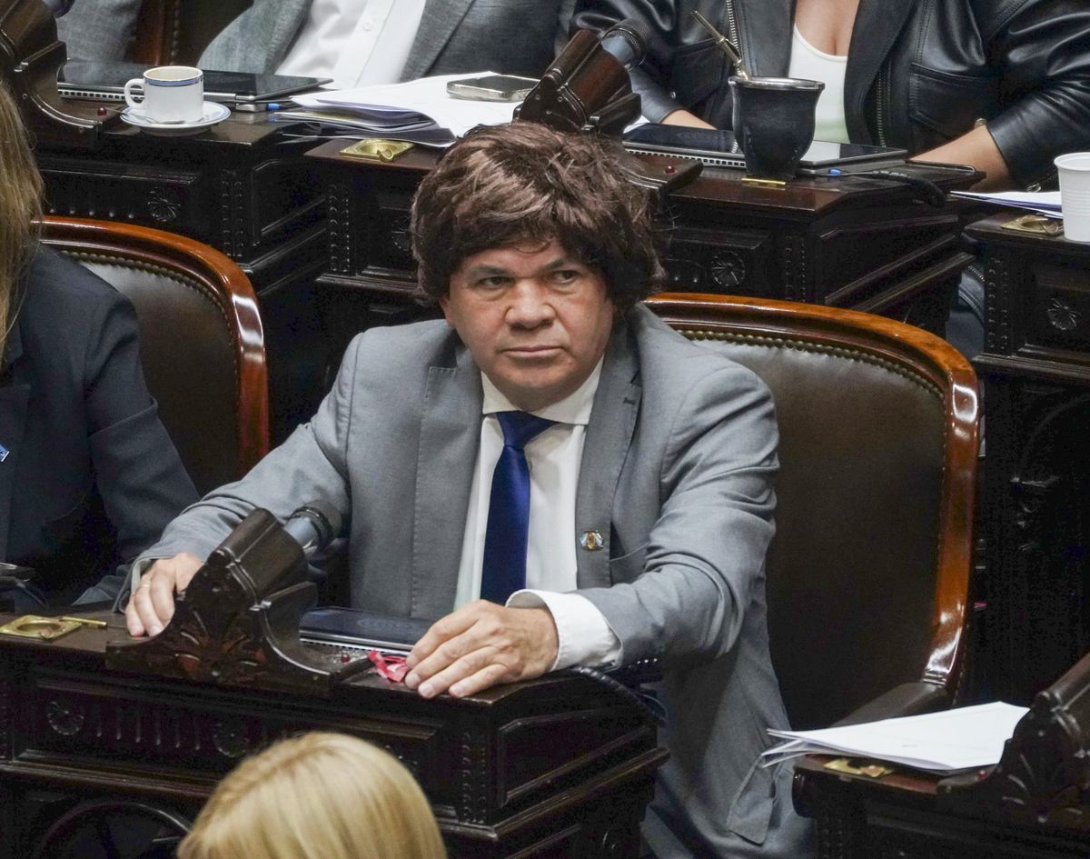 El diputado chaqueño Aldo Leiva lució una peluca que evocaba al presidente Javier Milei. El diputado chaqueño Aldo Leiva lució una peluca que evocaba al presidente Javier Milei.