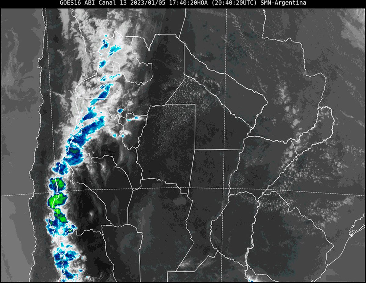 En la imagen satelital se observa que el extremo sur de nuestra provincia es la única zona con algo de nubosidad. 