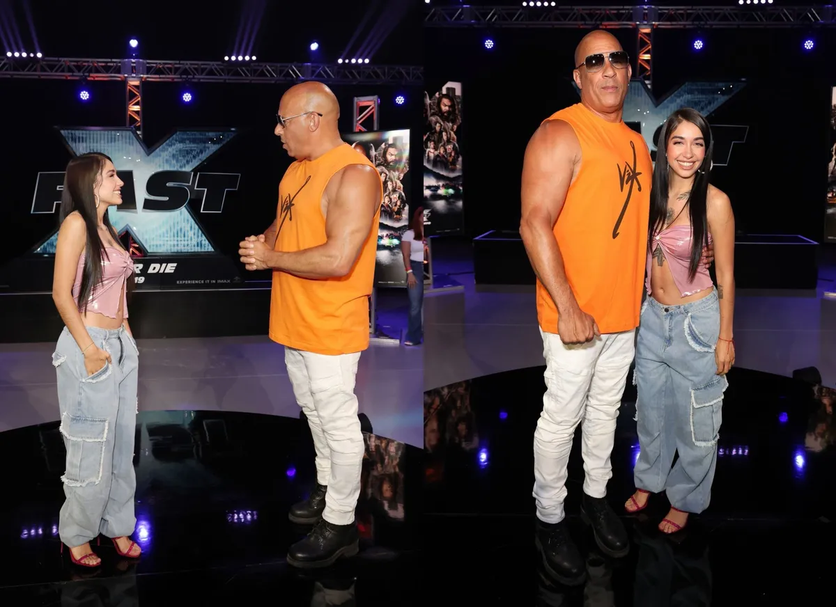 María Becerra y Vin Diesel se encontraron en Estados Unidos.