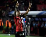 Wilson Morelo y su típico festejo de gol. Wilson Morelo y su típico festejo de gol.