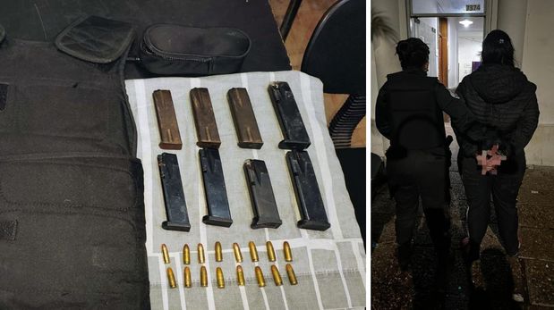La policía aprehendió a una mujer de 22 años armada con chaleco, ocho cargadores y balas. Circulaba en moto y fue interceptada tras un llamado al 911.