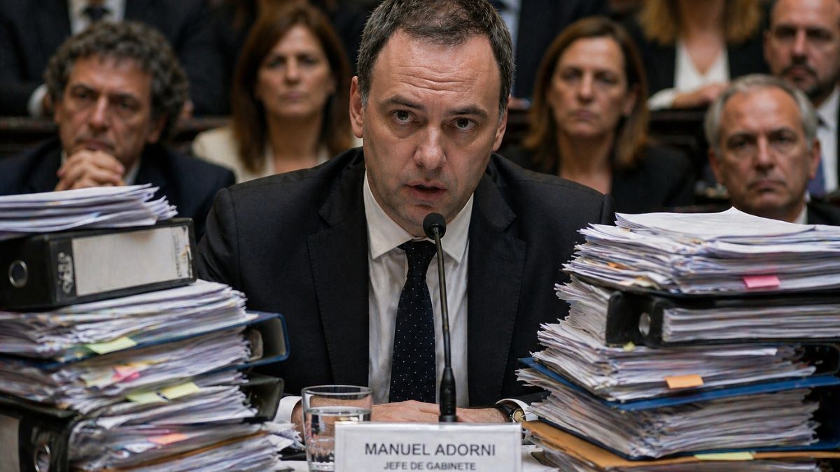 Imagen ilustrativa generada con Inteligencia Artificial. Manuel Adorni brinda hoy su informe de gestión ante la Cámara de Diputados.&nbsp;