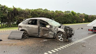 Fuerte choque en la Autopista Santa Fe-Rosario: un auto despistó y su conductor resultó herido