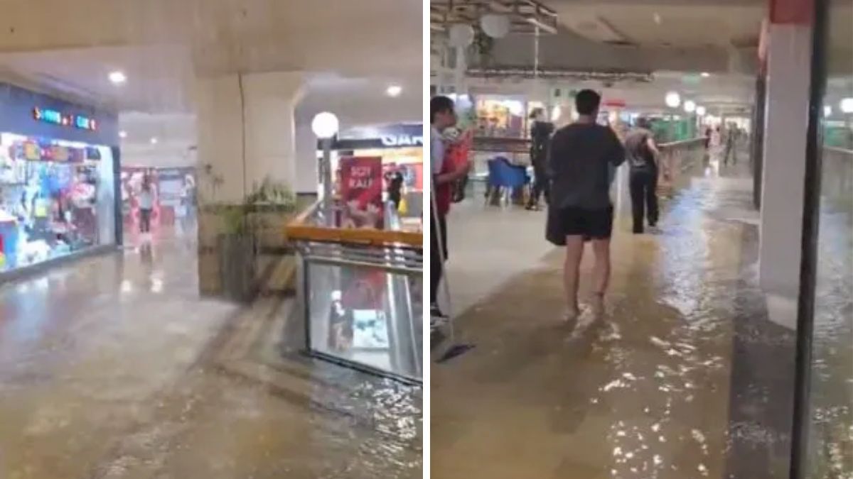 El temporal provocó filtraciones en Unicenter y el shopping restringió sectores del tercer nivel.