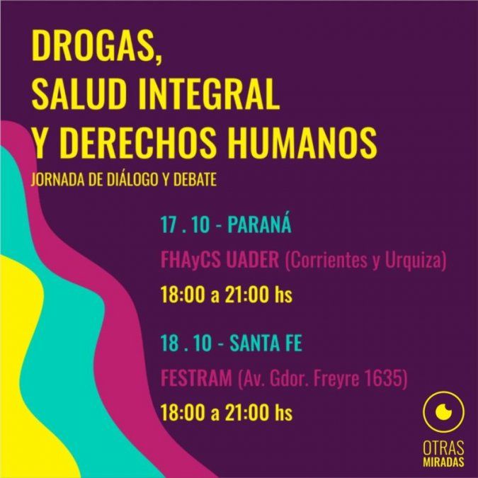 Otras miradas: se realizará un debate sobre drogas, salud integral y Derechos Humanos