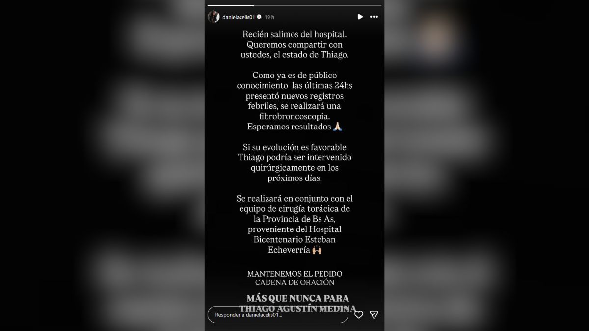 El pedido de Daniela Celis a través de una historia de Instagram. El pedido de Daniela Celis a través de una historia de Instagram. 